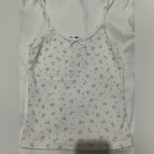 Brandy melville Floral skyler eyelet tank top with bow